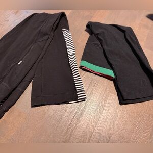 lululemon (set of 2 ) flarred pantwith Striped Detail  + capri reversible pants
